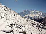 19 Looking Back At Annapurna II and Annapurna IV And The Snowy Trail From The Top Of The Ridge To Chulu Far East Base Camp 